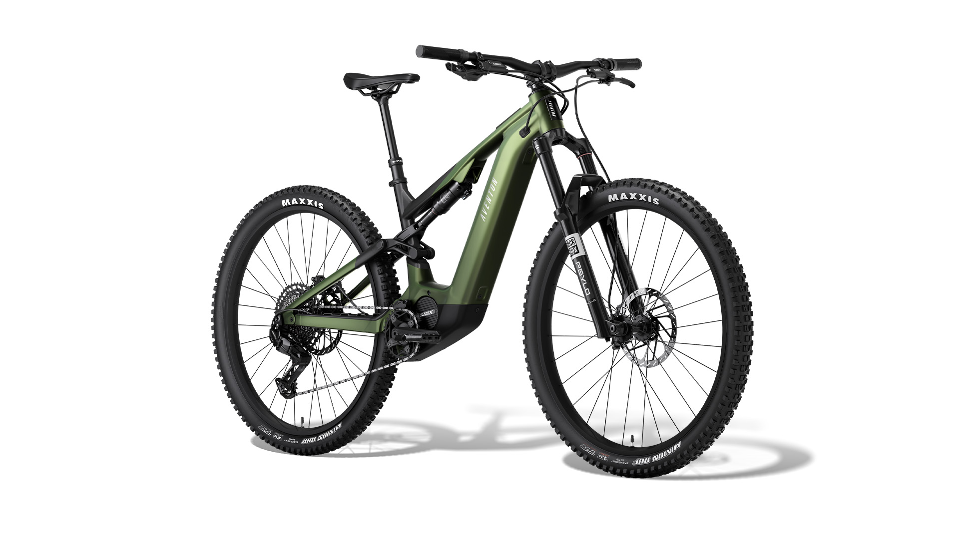 Aventon Current ADV Camouflage, eMTB de doble suspensión, fotografía oficial de estudio