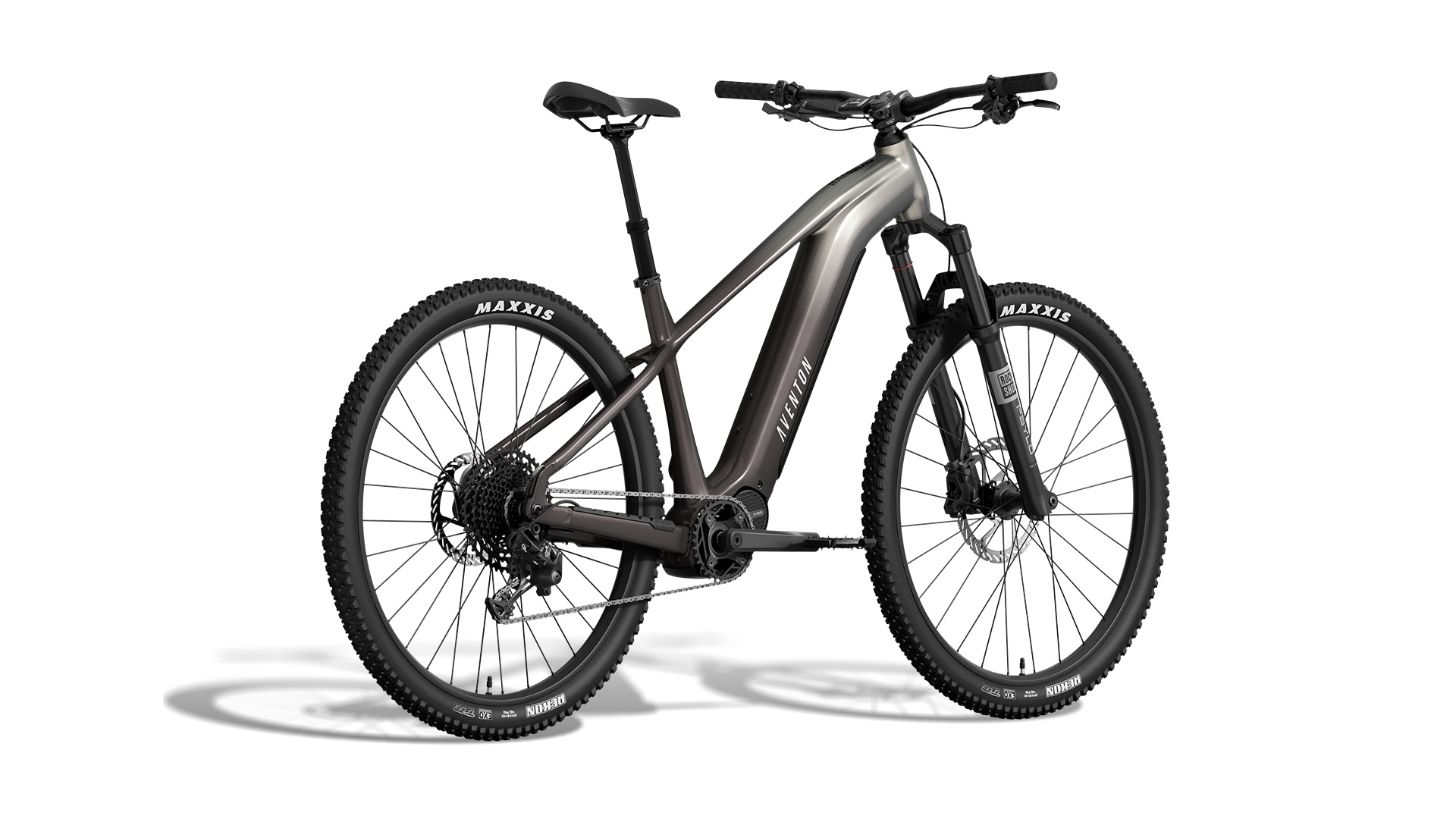 Aventon Ramblas ADV Tropos en vista tres cuartos trasera