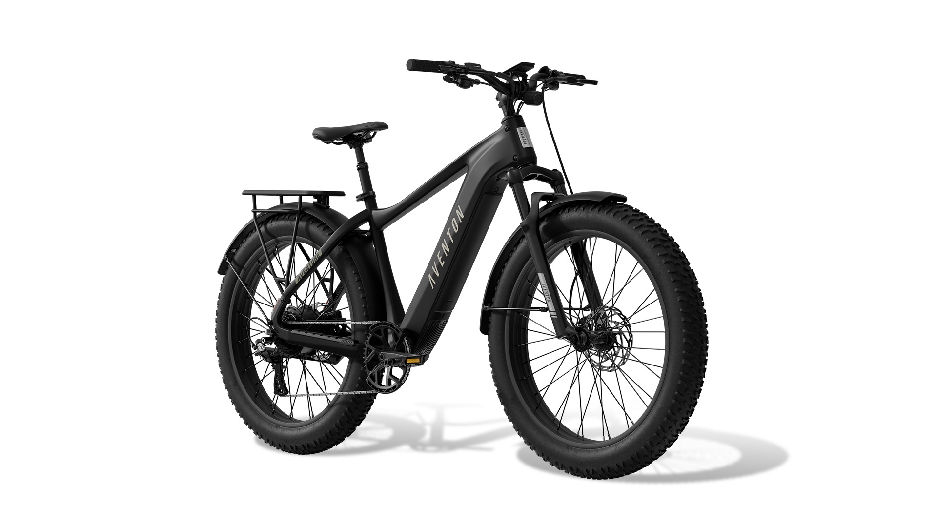 Aventon Aventure 3 Stealth, e-bike all-terrain de cubiertas anchas, fotografía oficial de estudio